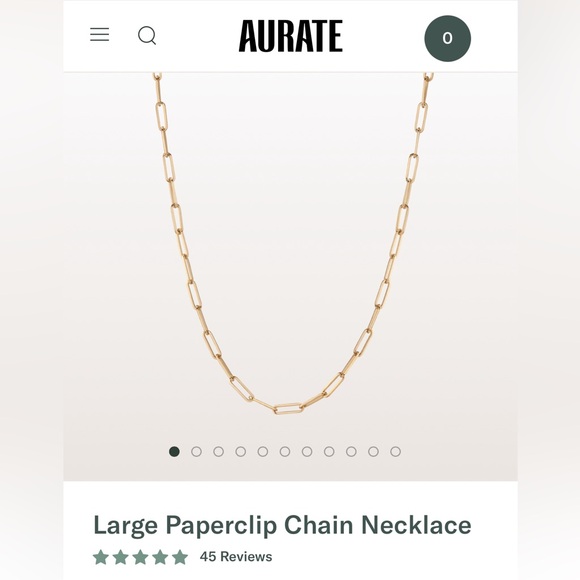 Aurate Large Paperclip Chain Necklace - New - Picture 2 of 4
